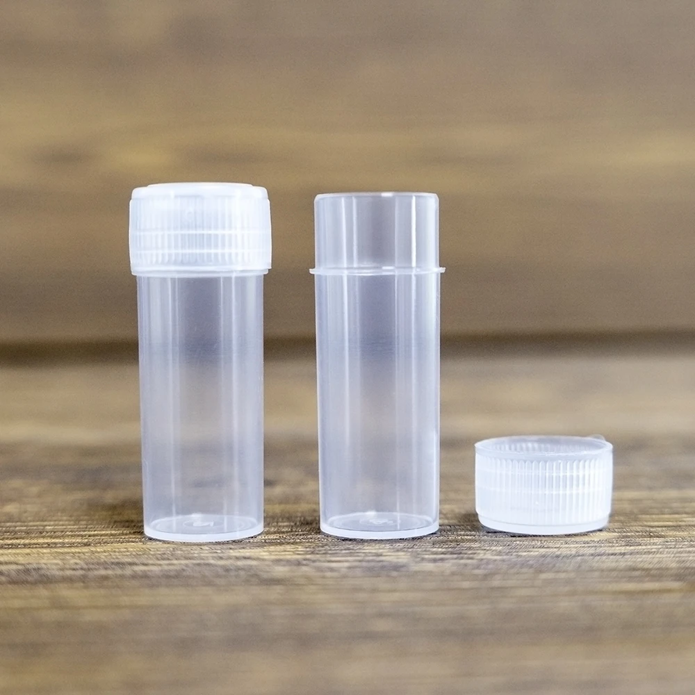 Plastic Sample Bottles Test Tubes Mini Bottles Vials Storage Containers 5ml 20/100Pcs