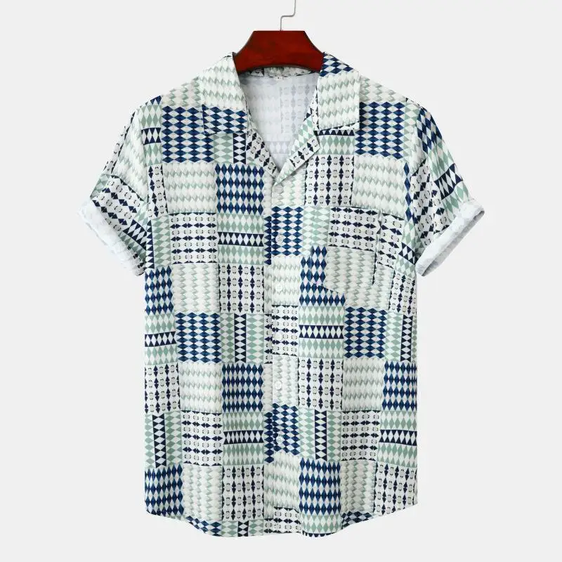 Camicia Hawaiana Floreale Estiva Da Uomo Camicie Da Spiaggia Abbottonate A Maniche Corte Abbigliamento Da Vacanza Per Feste Da Uomo Camisa Masculina 3