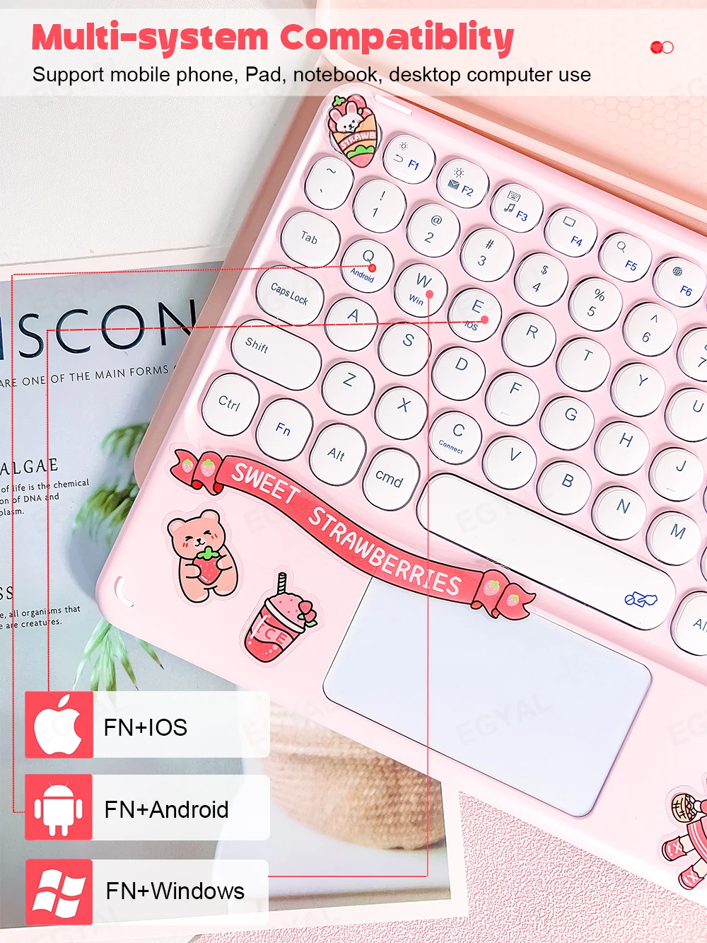 Enhanced Wireless Bluetooth Keyboard and Mouse with Tablet Case and Pencil Cover