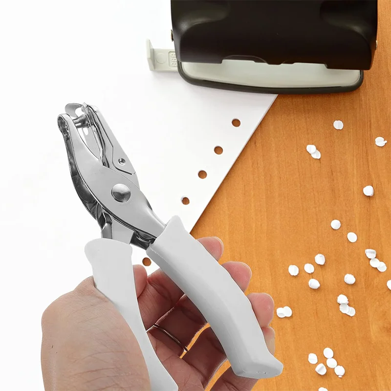 Single Hole Punch Metal 1/4&rdquo; Hole Puncher with Soft Grip Handles for Paper and Crafts Round Circle Shape paper punch hole punching tools paper craft punch circle hole punch
