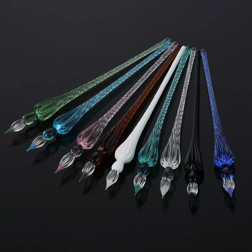 1PC Art Vintage Writing Calligraphy Signature Fountain Pen Filling Ink Painting Supplies Glass Dip Pen