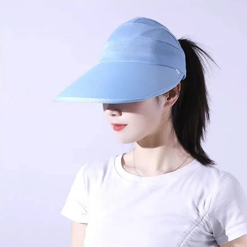 남성용 여성용 와이드 브림 모자 야외 사이클링 UV 자외선 차단 탈부착 가능한 마스크 자외선 방지 캡(페이스 커버 넥 플랩 포함)