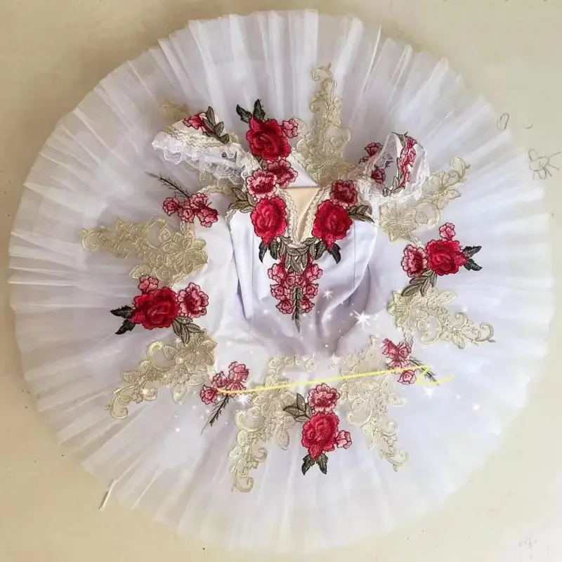 

Flower God Ballet Skirt Professional Ballet Tutu For Girls Classical Pancake Tutu White Swan Dance Stumes Ballerina Party Dress