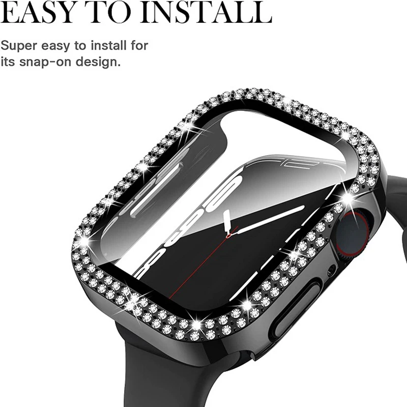 Luxury Diamond Protective Case with Tempered Glass