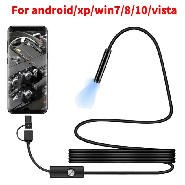 5.5MM TYPE-C Endoscope Camera 640x480 Waterproof IP67 6 LEDs Adjustable USB Inspection Borescope Cameras Tools for Phone PC 2