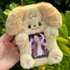 1pcs Plush Photocard Holder Keychain Cute Dog Cardholder ID Badge Holder Bus Card Pendant Keychain Photo Protective Sleeves 1