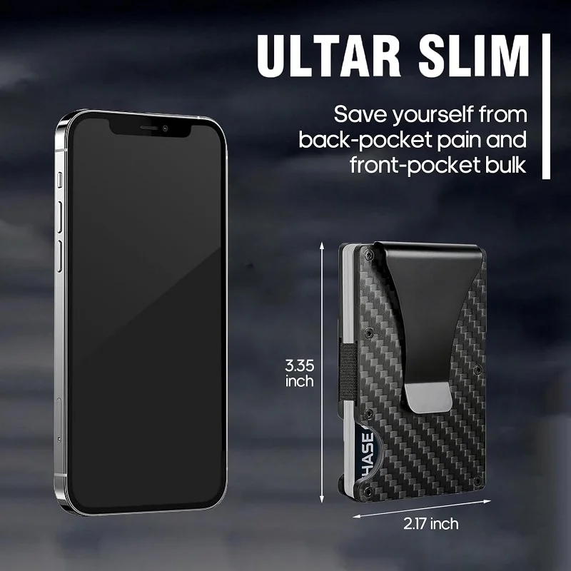 Rfid 탄소 섬유 금속 카드 홀더 지갑 남성 슬림 얇은 미니 지갑 남성 돈 가방 남성용 작은 미니멀리스트 남성 지갑 Walet