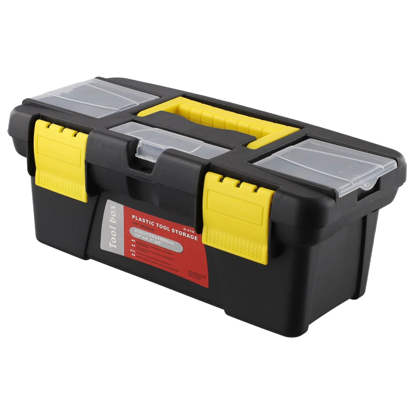 10-Inch Two-Layer Plastic Toolbox Mini Multi-Functional Accessories Box Black Tools Packaging Case tool storage box,parts storage box,plastic tool box,storage organizer box