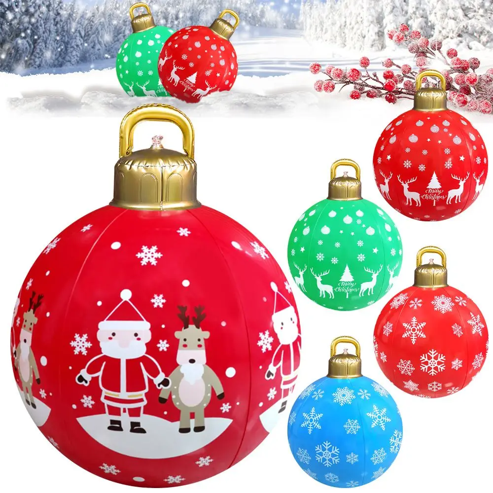 Large PVC New Year Gift Inflatable Toys Hanging Ornament Christmas Decorations Christmas Balls Xmas Tree 4