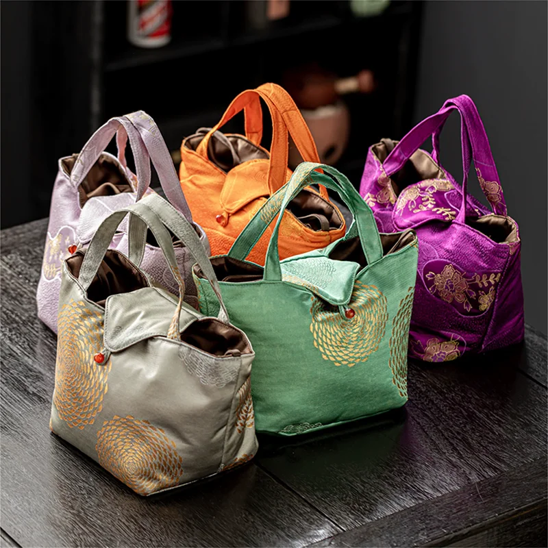 Large Capacity Tea Set Carry Bag,Tea Accessories Organizer,Portable Travel Tea Ceremony Bag,Tea Set Storage Bag