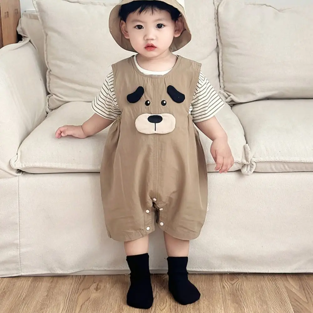 Stripe Baby Jumper Romper Bodysuit Overalls Cartoon Dog Baby Jumpsuit Infant Romper Cotton Toddle Climb Suit Newborn Baby