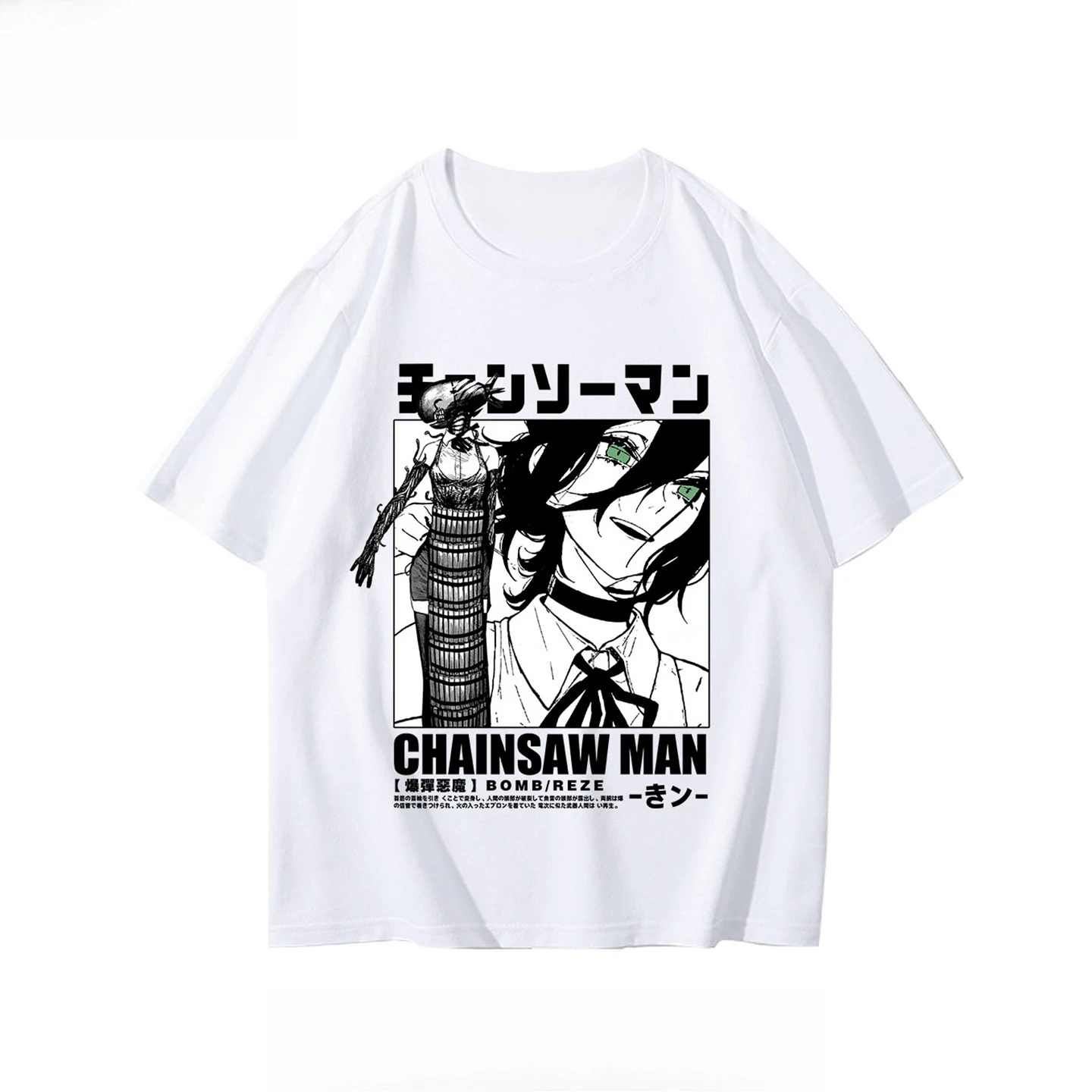 T-shirt Imprimé 3D Pour Les Fans De La Tronçonneuse Anime Manga Chainsaw Man Denji, Vert, M