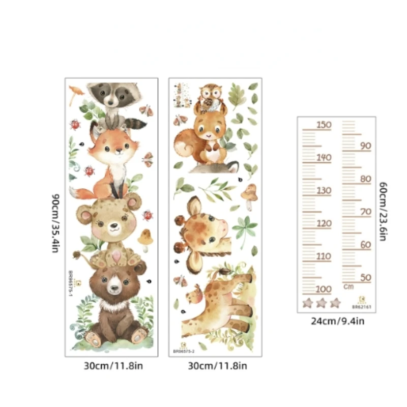 Giraffe Animal Height Growth Chart Wall Sticker 4