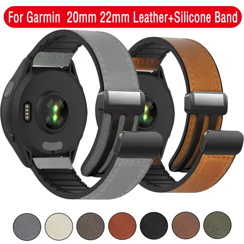 Magnetic Leather-Silicone Hybrid Band, 45mm - Premium Strap Bracelet