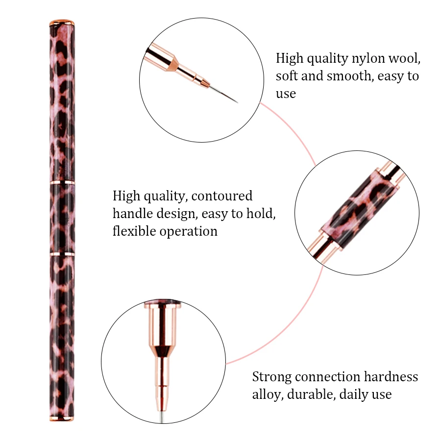 5Pcs French Stripe Nail Art Liner Brush Set 3D Tips Line Stripes DIY Drawing Pen UV Gel Brushes Painting Pen Manicure Tools