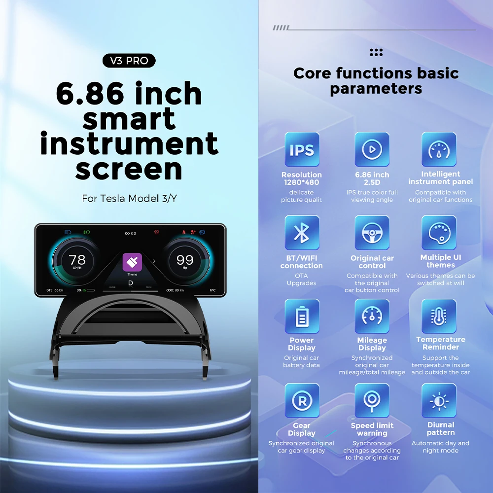 NewDigitalDashboardClusterInstrumentHeadUpDisplaySpeedometer