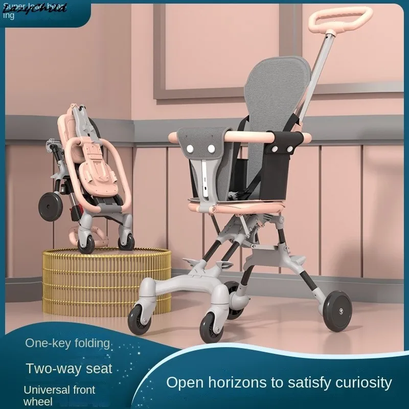 Baby Stroller Lightweight Foldable Four-wheel Two-way