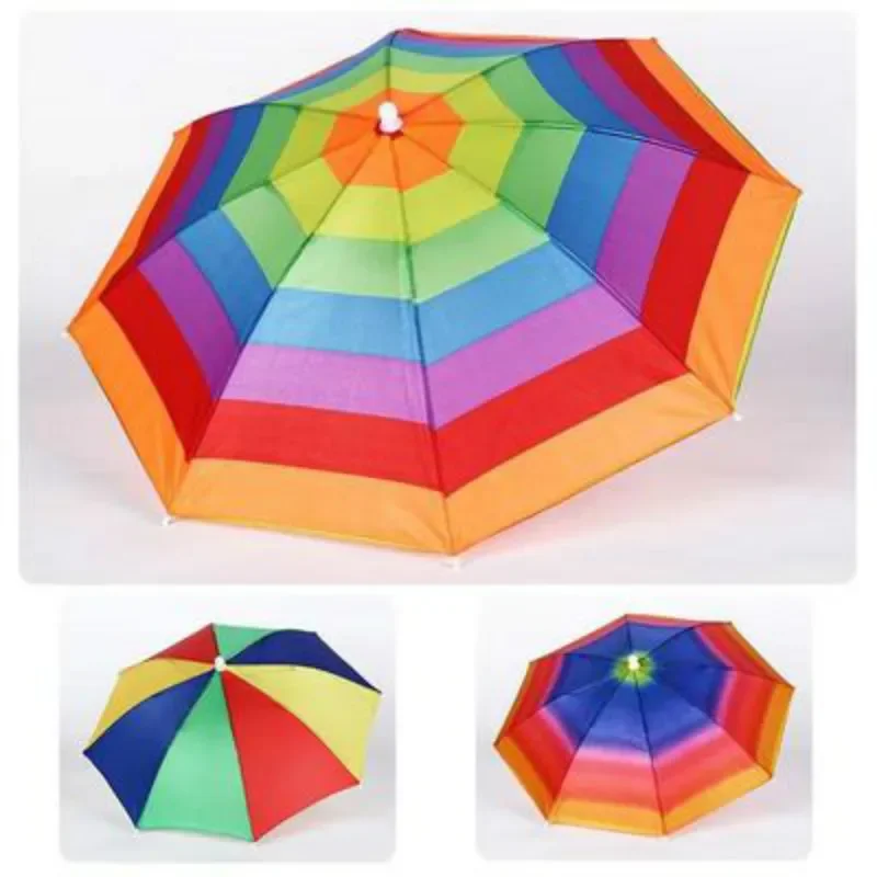 Children's Umbrella Hat Head-Wearing Fishing Travel Sunshade Rainproof Outdoor Windproof Sunny-Rain Umbrella Cap for Fishing Boa