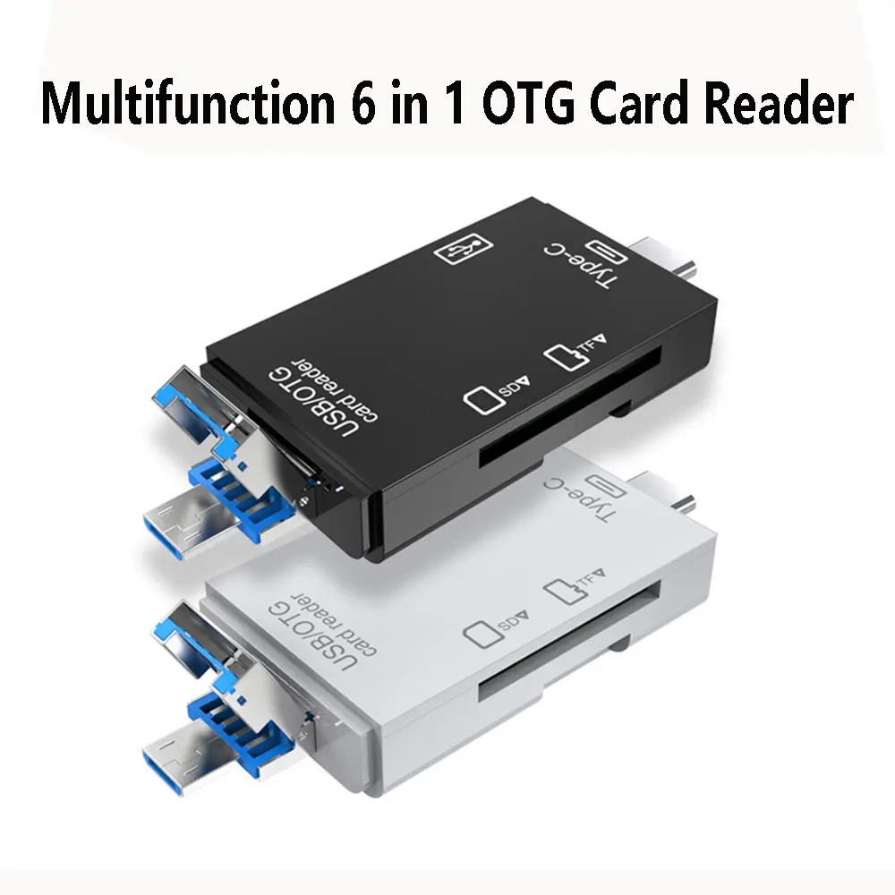 

Multifunction 6 in 1 OTG Card Reader USB3.0 Type-C/TF/SD Memory Card Smart Cardreader for Phone Laptop Accessories Adapter