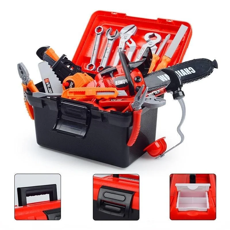 Children Toolbox Toy Boy Simulation Maintenance Electric Drill Platform Repair Baby Screw Assembly 3