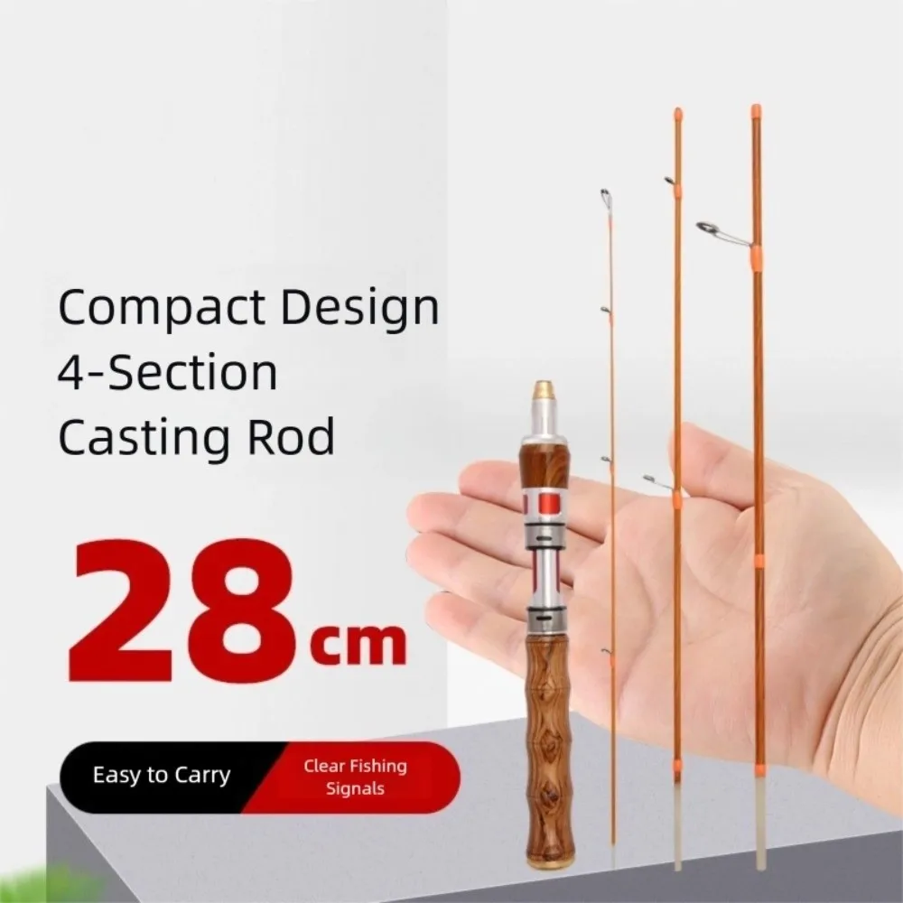 2025 4 Sections Spinning Fishing Rod UL Power Spinning Casting Fishing Rod Portable Carbon Carbon Fiber Fishing Pole Winter