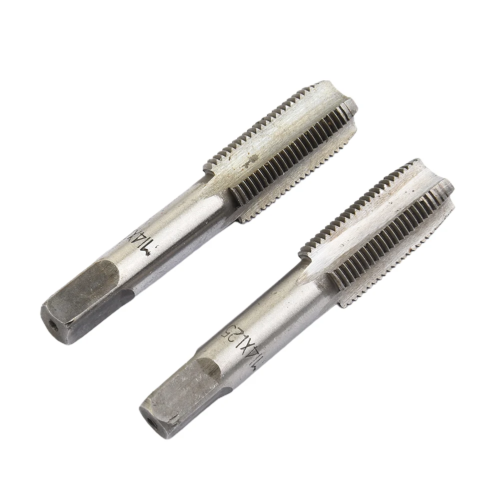 키트 탭 세트 피치 툴 14mmx1.25 2개 CNC 기계 고속 강철 금속 가공 미터법 테이퍼 나사 실용적인 도구