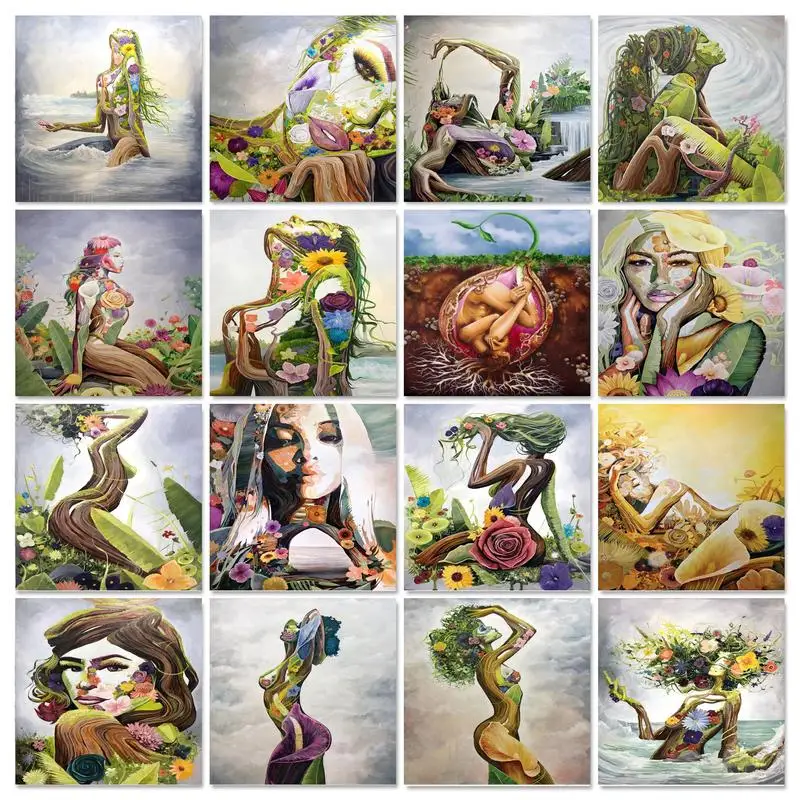 

GATYZTORY Abstract Painitng By Numbers Adults Women Aylic Paint Photo Frames Wall Art For Picture Decoration Home Canvas Diy Kit