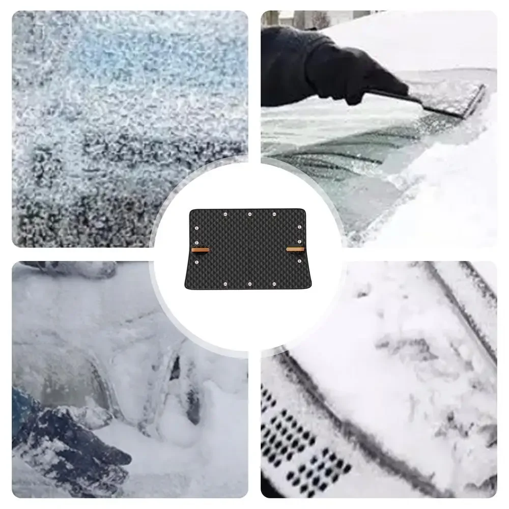 S647243535d8449dbae437ba0c935d282E Car Windshield Snow Cover Automobile Universal Magnetic Snow Shield Windproof Snow Cover for Vehicles Anti-Frost Protector Mallzona