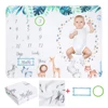 Ylsteed Baby Monthly Milestone Blanket Fleece Photography Background Prop for Boy Girl Lion Animal Rabbit Print Shooting Blanket 1