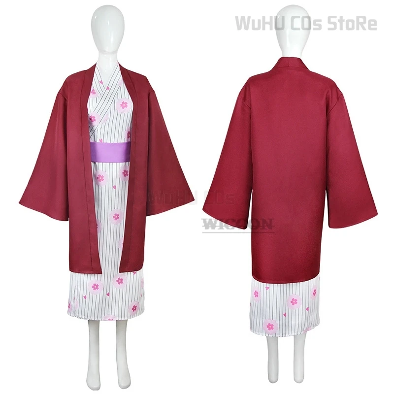 

Anime Cosplay Kanroji Mitsuri Cosplay Costume Kimono Outfits Wig Long Green Pink Wigs Suit Halloween Party Clothes Role Playing