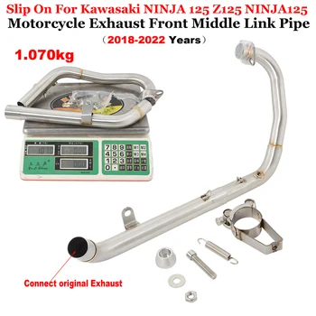 Slip On For Kawasaki NINJA 125 Z125 NINJA125 2018 - 2022 Motorcycle Exhaust Escape Front Mid Link Pipe Connect Original Muffler