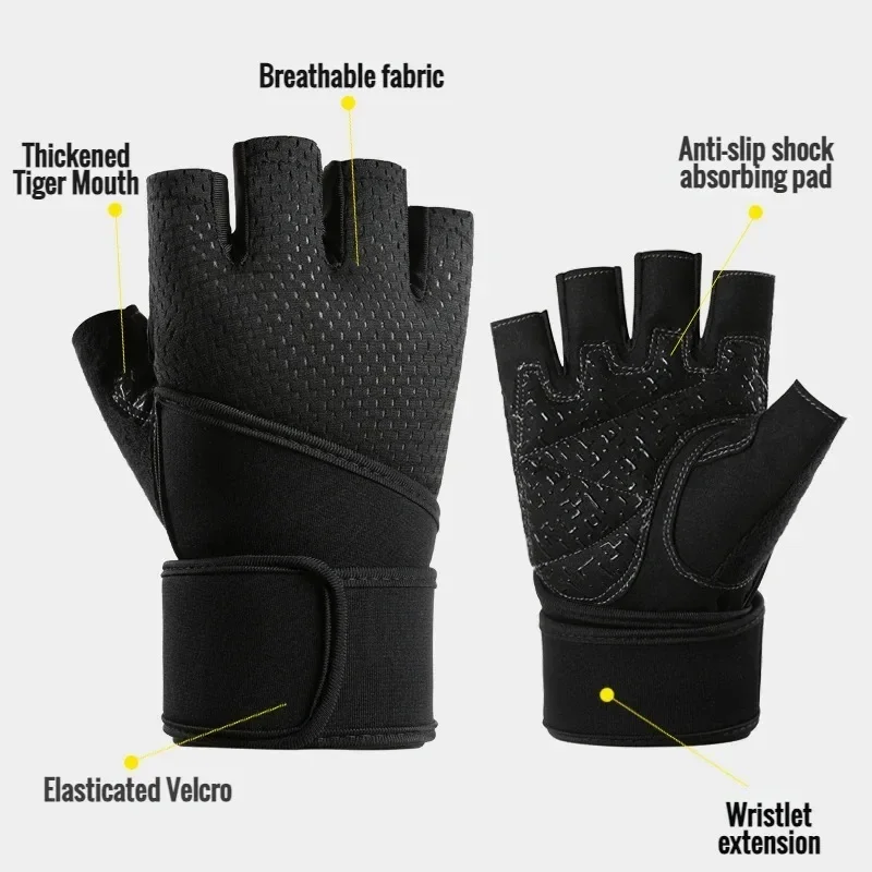 Gym Gloves Grips Anti-Skid Wrist Straps Protector for wrist training anti-slip half finger movement anti-cocoon Palm Protection