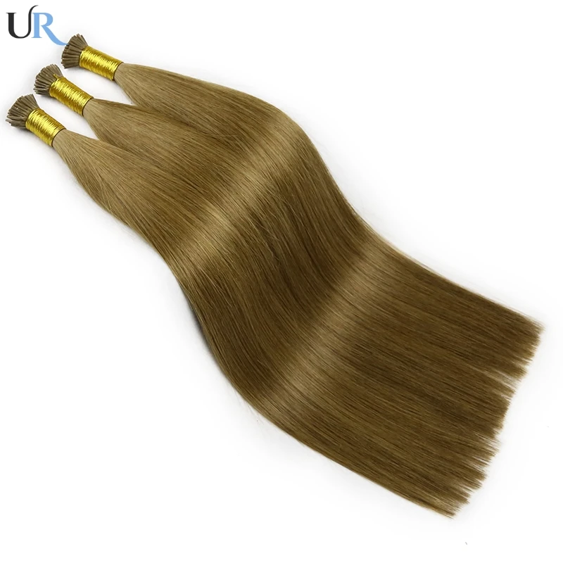 I Tip Human Hair Extensions Remy Hair 1.2cm Keratin Natural Extension Nail Bond Capsule Straight 50/100 Strands