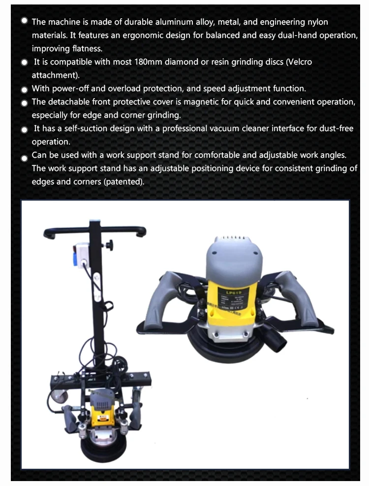 Hand-held High Efficiency Three Head Grinder Floor Grinding Machine for Sale