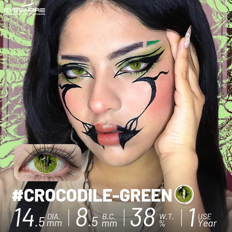 Vibrant Red Cosplay Contact Lenses - Colored Anime Eye Makeup