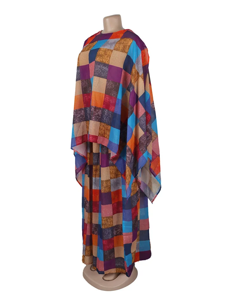 Wmstar Two Piece Sets for Women Long Sleeve Plaid Mesh Pants Set Wide Loose Matching Suit New Style Wholesale Dropshipping 2024