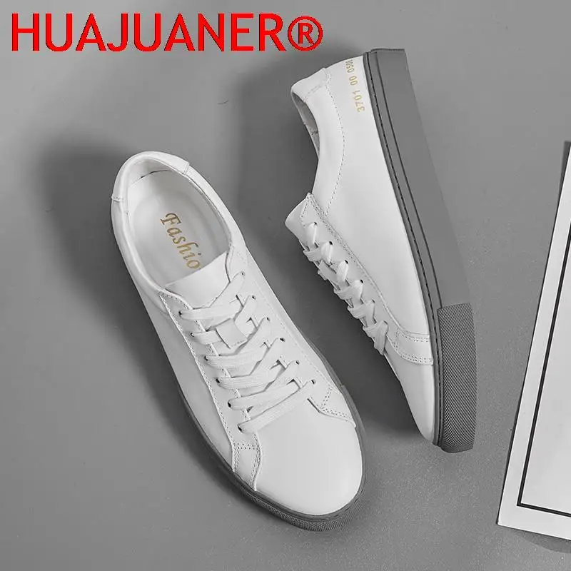 Fashion Men Loafers Men Genuine Leather Casual Shoes High Quality Adult White Sneakers High Quality Walking Male Footwear