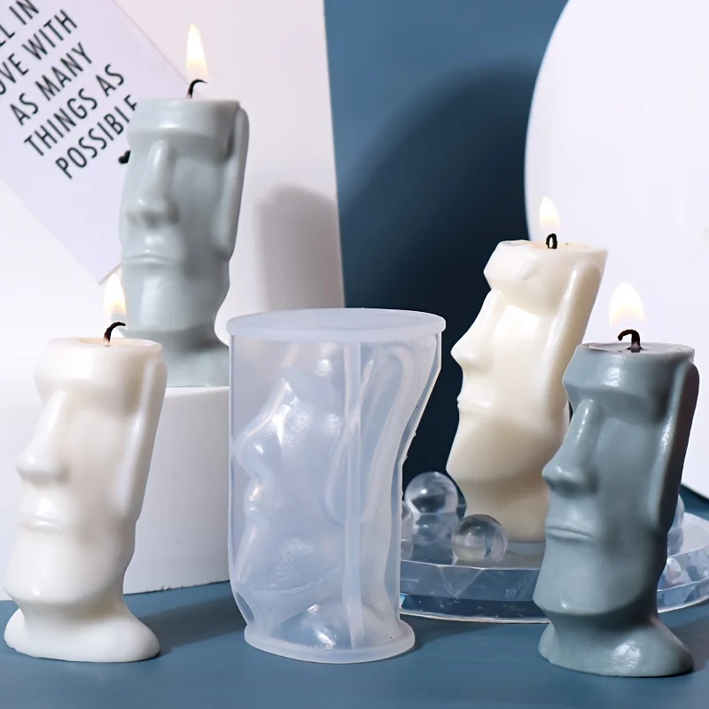 Silicone Candle Mold DIY Easter Island Giant Candle Aromatherapy Mold