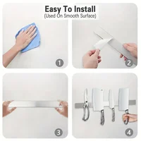 Professional Magnetic Strip สแตนเลสสตีลมีดแม่เหล็กผู้ถือ Rack มีดครัวชั้นวางบาร์ 30 40 50 ซม.อุปกรณ์ครัว 6