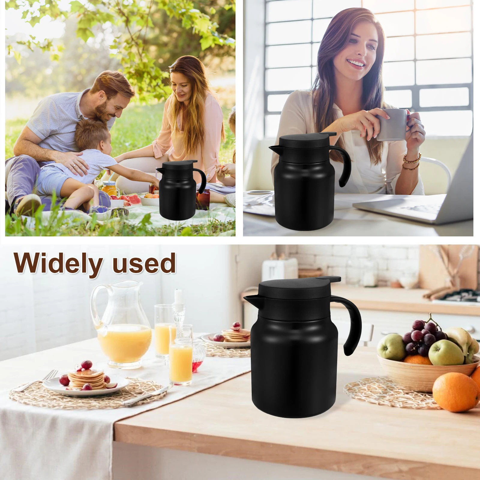 New Thermal Coffee Carafe 1000ML Large Capacity Insulated Water Pitcher 316 Stainless  Steel Tea Pot with Detachable Tea Strainer - AliExpress