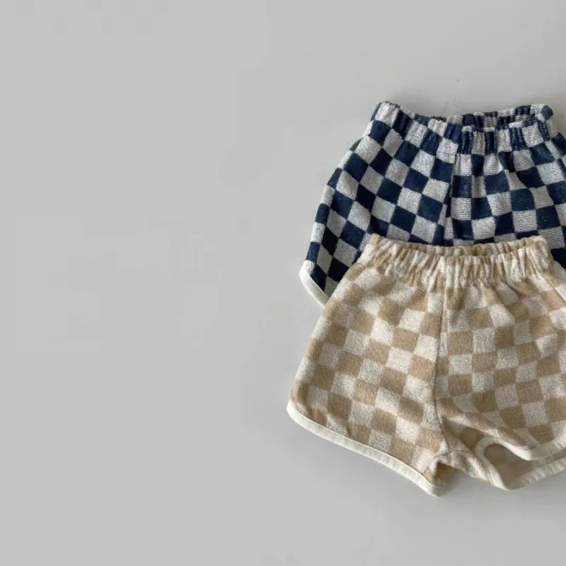 Summer New Baby Plaid Shorts Cotton Breathable Kids Casual Shorts Fashion Girls Striped Pants Comfortable Baby Boy