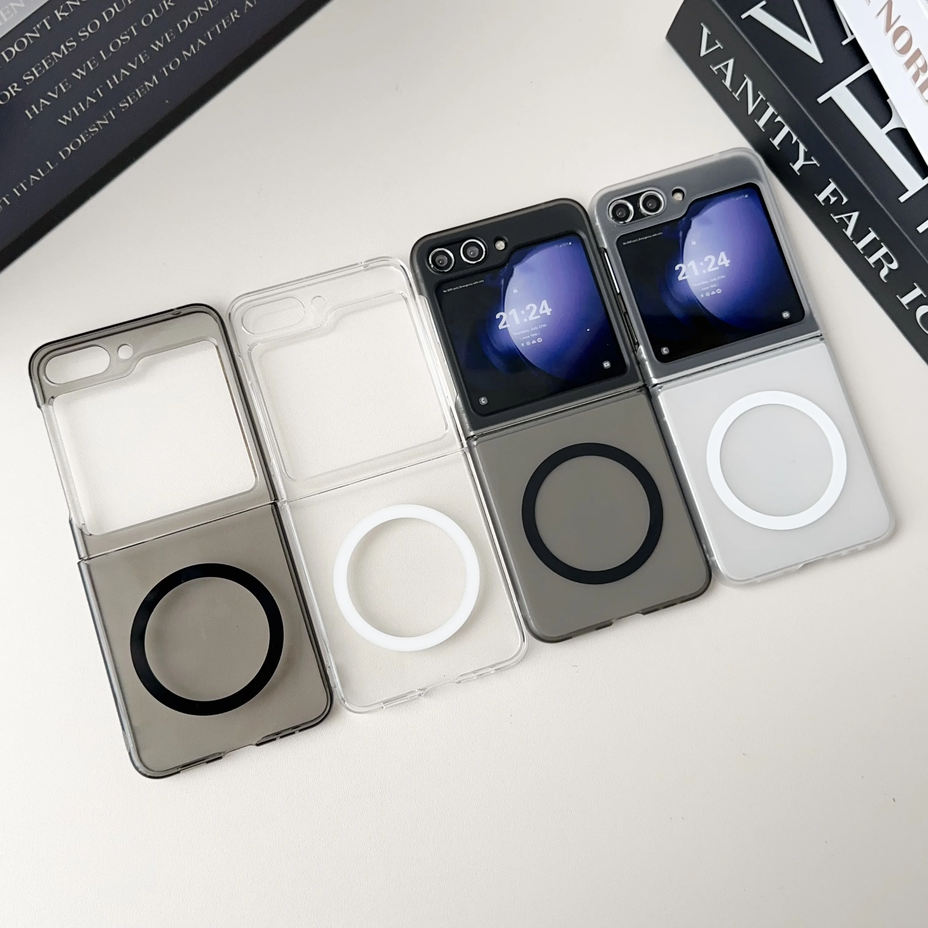 Adatto Per Samsung Z Flip 3 4 5 6 Custodia Per Telefono Ice Mist Skin Feel Custodia Rigida Magnetica Pieghevole Z Fold 3 4 5 6 Custodia Protettiva