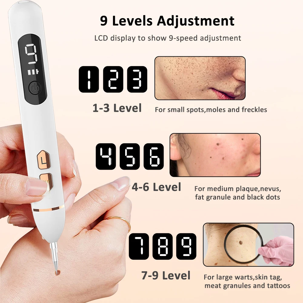 Plasma Laser Pen Skin Tag Remover Wart Mole Spots Freckles Dark Dpot Black Dots Nevus Flat Blemish Pimples Removal Face Body