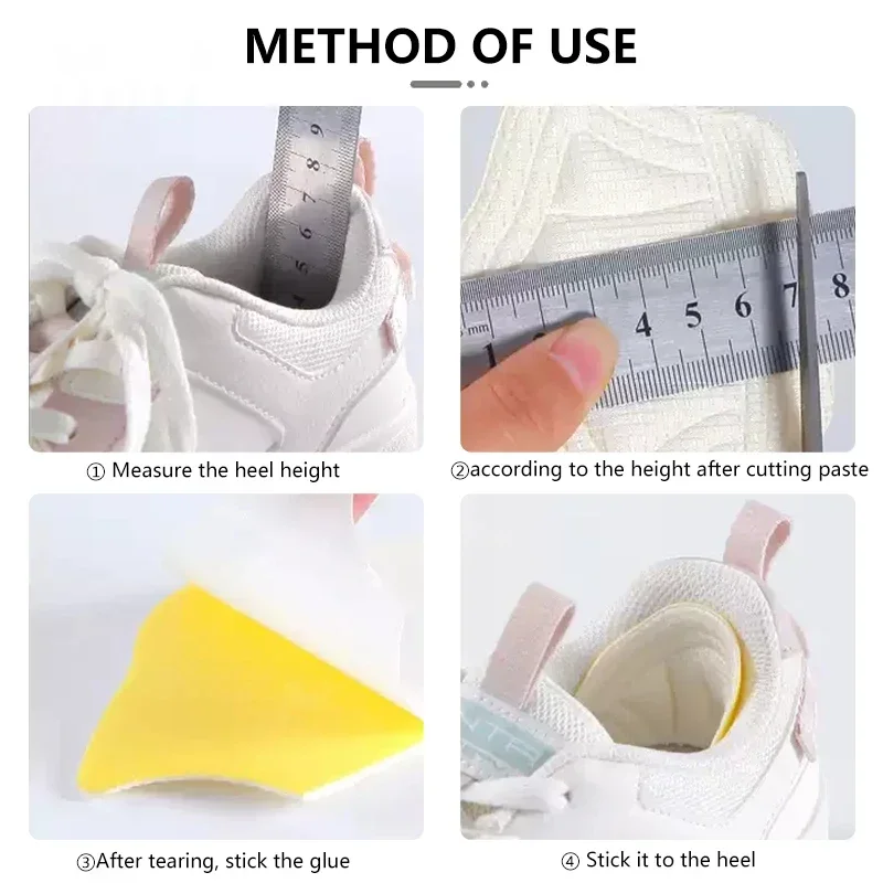 Потребител поставя подложка за пета в обувка