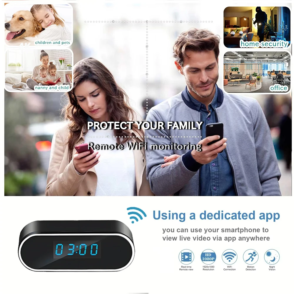 Primo piano dell’obiettivo nascosto dietro lo schermo dell’orologio