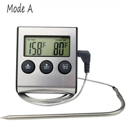 Digital Kitchen Cooking Thermometer with Timer and Probe (Mode A)