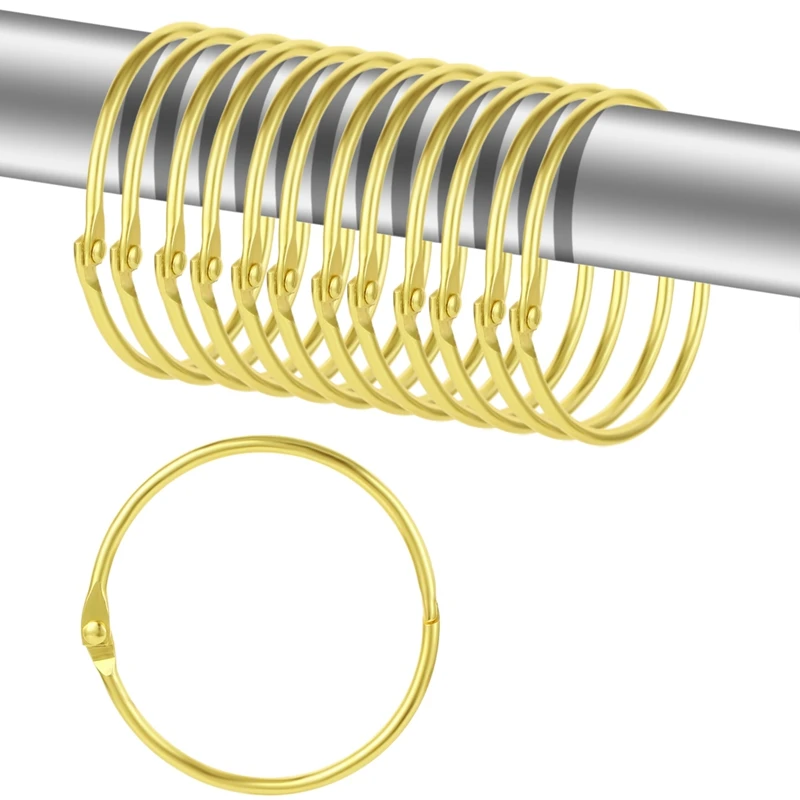 12 pieces Curtain O-Rings Multifunctional Purpose Decorative Metal Shower Curtain Rings Rustproof Iron Bath Drape Loop Smooth