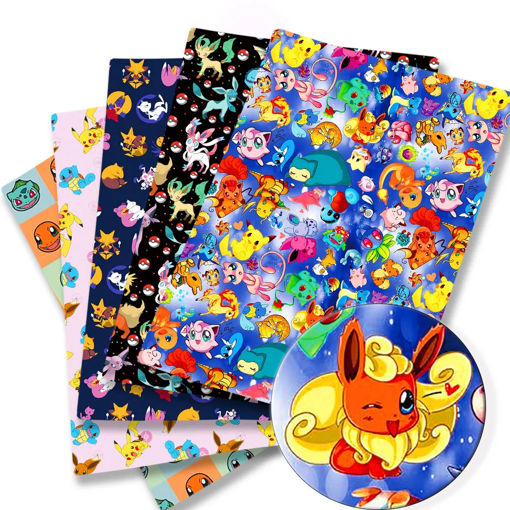 

Pokemon Cartoon Fabric140*50cm Handmade Sewing Patchwork Quilting Baby Dress Home Sheet Printed Fabric Fabric Sewing Kids Fabric