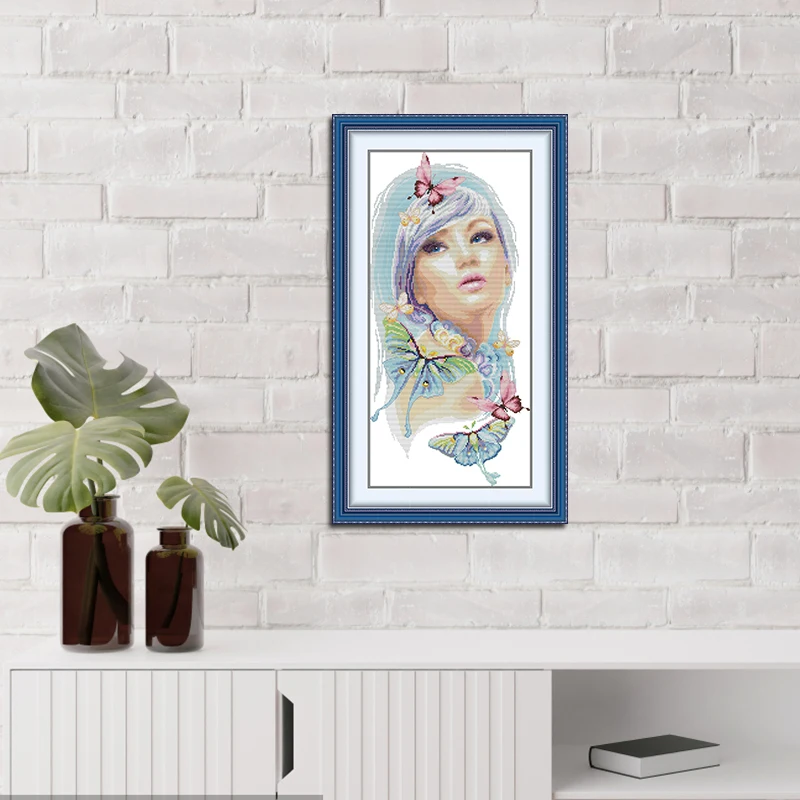 Traum Schmetterlinge Muster Kreuzstich Kit Joy Sunday Aida 16/14/11CT gezählt gedruckt Leinwand Kunst Handwerk DIY Stickerei Kit neu