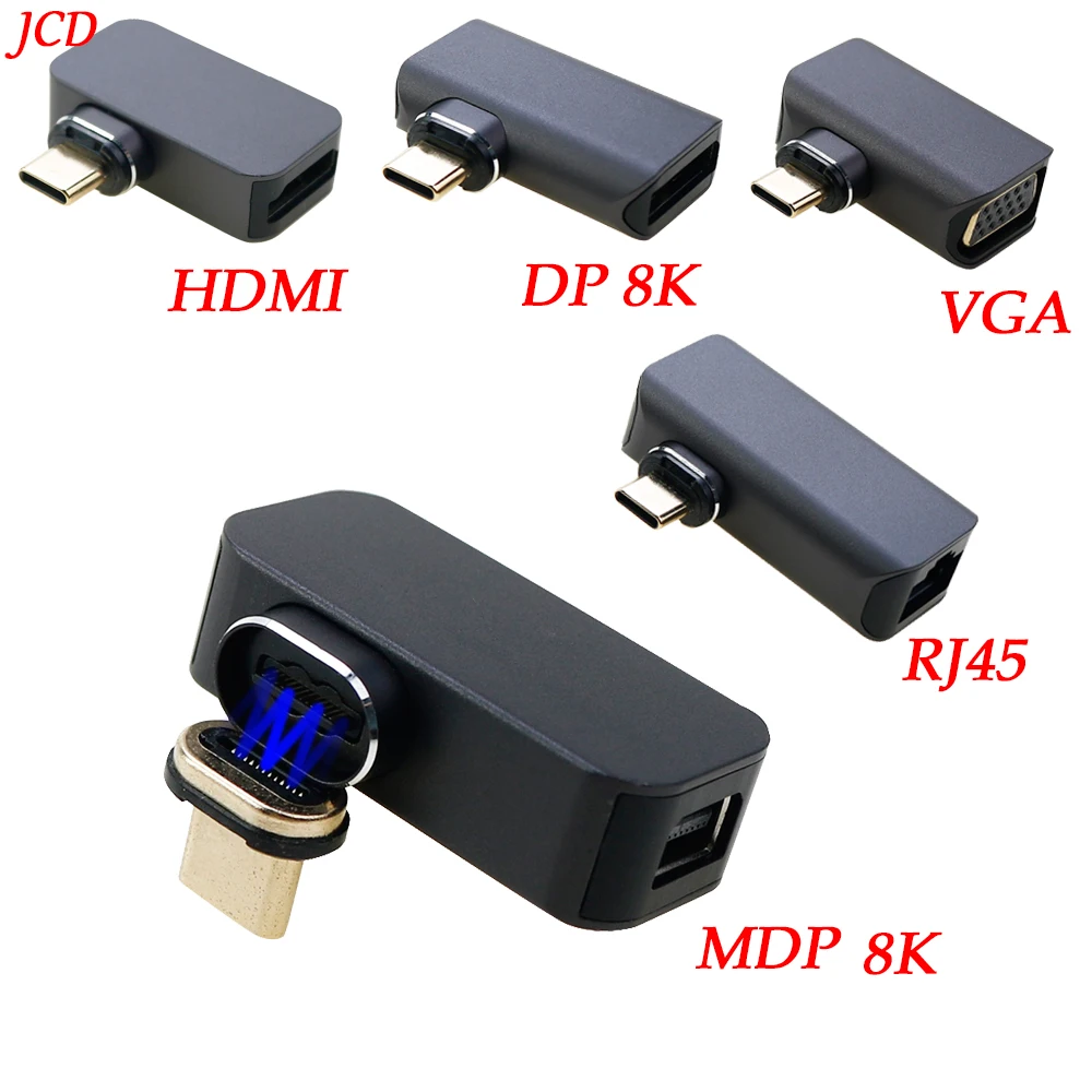 

1PCS Type-c to HDMI Magnetic Adapter 24Pin Magnetic Adapter Full Function And Full Specification DP/VGA/RJ45 4K 60HZ 10Gbps